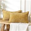 AwzyGous Cuscini per Divano 30 x 50 in Ciniglia Copricuscini Moderne Federe Cuscini Divano Decorativi Fodere Morbido per Cucina, Sedia, Giardino, Letto, Camera da Letto, Soggiorno 2 Pezzi Giallo