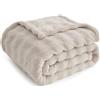 Topfinel Coperta Pile Matrimoniale,Plaid Termica Pelosa Morbida,Calda e Confortevole,OEKO-TEX,Adatta per l'uso Moderno Estivo su Divano, Letto e Durante il Picnic,Beige,220 x 240 CM