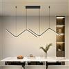 Mikeru Luce A Sospensione A Led Moderna, 90cm Soffitto Nero Ha Portato La Luce Del Pendente Del Tavolo Da Pranzo, 3000-6000k Dimmerabile Con Funzione Di Memoria, Adatto Per Ristoranti, Isole Cucina