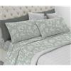 Riad Arredo Set Completo Letto in Flanella 100% Caldo Cotone Antipalline - Completo Lenzuola Morbide - Made In Italy (Sakura Verde, Matrimoniale)
