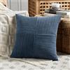 FDTERN Federe Cuscini Blu 60x60 per Divano in Velluto a Coste Moderno Morbido Motivo a Croce Decorativa Copricuscini con Cerniera Invisibile per Divano Camera da Letto