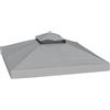 Gardenia Telo di Ricambio per Ombrellone 3x4 m con Flaps Laterali - Tessuto Resistente e Impermeabile - Protezione UV - Colore Grigio