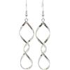 ThurColas Orecchini pendenti intrecciati in acciaio inox argentato, altezza totale 80 mm, ciondolo 60 mm - Gioiello artigianale francese fatto a mano