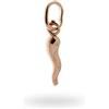 Remo Gammella Pendente Cornetto Portafortuna in Argento 925 Ciondolo Uomo Donna smaltato variante di misura (XL, Oro Rosa)