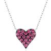 GAVU Collana Argento 925 Donna, Collana da Donna con Ciondolo Cuore Rosso di Strass