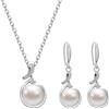 AILUOR Set di gioielli di perle per le donne, collana e orecchini di perle finte d'acqua dolce con catena d'argento da 18 pollici Gioielli da matrimonio per le spose Mamma Regali (Stile 16)