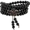 Nupuyai Bracciale in legno con 108 perle Mala per uomo e donna, rosario con perle di legno, buddista, bracciale tibetano, meditazione, reiki, gioielli da donna, 6 mm