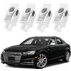 Tenatu 4 Pezzi Luci Proiettore Porta per Audi, illuminazione Sottoscocca Auto, Luce LED di benvenuto Proiettore logo per A1/A3/A4/A5/A6/Q3/Q5/Q7/A7/A8/R8/TT