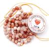 Fukugems Perline con Stretch Cord per Gioielli Che Fanno Perline di Pietra sciolte per DIY Energy Stone Healing Power Bracelet 6mm=128 Pezzi e 1 Rotolo Cavo Sunstone A 6mm