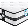 Inofia Materasso doppio piccolo in memory foam a molle, 122 cm, materasso ibrido con supporto a zona in memory foam e tessuto a maglia refrigerante, collezione originale media, prova 100 notti a casa