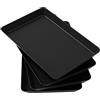 Lifewit Vassoio da Portata, Vassoio Plastica Rettangolo peccato BPA, 36.7×24cm per Buffet Dolci, Portafrutta da Tavolo, Cucina Decorativo, Vassoi e Piatti per Snack, Cibo, Biscotti, Lotto di 4, Nero