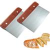 2 Spatole Tarocco Per Impasti In Acciaio Inox Con Manico Legno 15x8 Cm