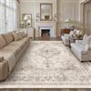 HUGEAR Vintage Tappeto Salotto Beige Tappeti 300x400cm Soggiorno Antiscivolo Lavabile in Lavatrice Tapette Camera da Letto Sala Ufficio Bambina Bambino Pelo Corto Grande Carpet
