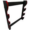 Glac Store® Supporto Espositore Stand da Muro Parete per Katana Samurai in Legno 3 Posti Impreziosita da Velluto Rosso Scamosciato Ganci e Viti Inclusi