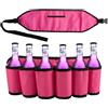 Adfuenom Cintura per birra, porta birra, portatile, per birra, soda, può contenere 6 bevande, cinture, lattine di birra per festival, jga, feste, carnevale e campeggio, Colore: rosa., L, Classico