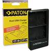 PATONA Caricabatteria doppio USB per Canon LP-E6NH, LP-E6N, LP-E6 - per EOS R5, R6, R7, 5D Mark II-IV, 5DS, 6D, 7D, 60D, 70D, 80D, 90D, XC10, XC15 - due batterie alla volta, anche da powerbank