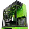 Geometric Future Mid Tower in vetro temperato M5, case da gioco E-ATX/ATX, acciaio da 1,2 mm, tipo C, pannelli senza attrezzi, supporto radiatore 420/360, ventola ARGB PWM 140m x 5 preinstallate, nero