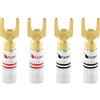 Nakamichi connettori a banana 12-18 AWG 4 mm placcati in oro 24 K adattatore spina a banana per altoparlanti cablati, amplificatore per altoparlanti HiFi 4 pezzi (2 paia) Spina banana forcella