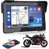 Airpuxem 7 Pollici Carplay Moto e Android Auto Navigatore Moto Portatile Senza Fili con Motociclette Navigazione, Supporto Siri/G-oogle Assistant, Bluetooth, IP67 Impermeabile per il Viaggio Pendolare