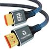 Thsucords Cavo HDMI 8K 4K 0,5M, Intrecciato ad alta velocità Cavi HDMI 2.1 Supporto 8K@60Hz, 4K@120Hz 144Hz 48Gbps compatibile con Roku TV/PS5/HDTV/Blu-ray