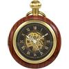 Treeweto, orologio da taschino in legno, movimento meccanico, numeri romani, per uomo e donna