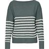 ONLY Maglione da Donna Onlglory Life LS Boatneck CC Knt, Balsamo Verde/Strisce: Cloud Dancer/Melange, S