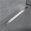 EMKE Canalina per doccia in acciaio inox, 80 cm, sifone con filtro antiodore/filtro per capelli, 2-1, design a fila laterale, scarico doccia per bagno