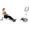 Sunny Health & Fitness SF-RW1205 12 Adjustable Resistance Rowing Machine Rower w/Digital Monitor + Magnetic Underdesk/Standing Portable Ellittical Machine