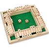 Finetoknow Shut The Box - Gioco di dadi da 4 anni in su, quattro sided flop giochi da tavolo e 2 cubi in legno, classico per feste in famiglia per 1-4 giocatori