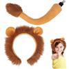 YCZCHE14 2 Pezzi Costume Leone Bambino | Set di Costumi Animali con Accessori | Kit Decorazione Festa della Giungla con Coda e Cerchietto per Giochi di Ruolo