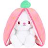 YiliYa Easter Bunny Peluche,Fragola Coniglietto Trasformato in Coniglio Fragola Coniglio Peluche Ragazza Bambini Regalo di Compleanno (25cm,Strawberry Rabbit)