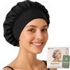 TORLAND® Cappello da Notte in 100% Tencel di Seta Naturale, Traspirante, Facile da Curare | Cuffia da Sonno in Seta Vegana, Protezione per Capelli, Taglia unica