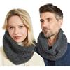 Aran Woollen Mills - Sciarpa a fili in lana merino, super morbida, colore: grigio scuro