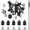 PATIKIL 12mm Borchie per Abbigliamento, 12 Set Spikes per Borchie per Abbigliamento e Borchie in Pelle Rivetti in Metallo Cono Punk Spikes Viti per Creazione Tessuto Scarpe, Nero Scuro