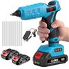 ONEVAN Pistola per Colla Calda a Batteria con 10 Stick e 2 Batterie | 100-200°C Regolabile, Riscaldamento 60s, Display LCD, Antigoccia, Ideale per fai da te, artigianato e legno