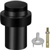Gudui Fermaporta per pavimento, 50 mm, fermaporta da parete per interni, fermaporta per battiscopa, in acciaio inox, resistente, con protezione da parete in gomma per ammortizzare il suono, nero