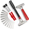 Qibivfo Set 2 Raschietti per Carta da Parati con 22 Lame SK5 (10 cm), Raschietto per Pareti, Vernice, Adesivi, Stucco, Colla Piastrelle e Pavimenti, Impugnatura Antiscivolo