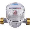 Zenner Contatore acqua di Zenner Q3 = 2,5, acqua fredda + acqua calda, BL 110 mm, 3/4 pollici, connessione/calibrazione 2026 con marcatura CE M26 0102 sul lato del contatore.