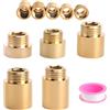 GZRXIOUS 5 Pezzi Tubo Prolunga Rubinetto 1/2 Pollice, Prolunga Rubinetto In Ottone, 1/2 Pollice X10mm/15mm/20mm/25mm/30mm, per Rubinetti, Acqua Potabile E Installazione, con Nastro di Materia Prima