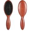 BESTOOL Spazzola per capelli con setole di cinghiale al 100%, spazzola con setole naturali per capelli fini e sottili, spazzola per chignon liscio, riduce la rottura e l'effetto crespo dei capelli