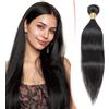 SEGO Extension Capelli Veri Tessitura Matassa Lisci 1 Ciocche Capelli Brasiliani 100g # Nero Naturale