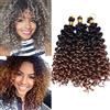 TESS 20 cm Crochet Braids Hair 3 Pezzi Estensioni Trecce Treccia di Capelli Sintetici Treccia Onda d'acqua Ricci Posticci Ispessimento dei capelli sintetici 90g Nero/biondo medio