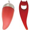 Alessi Piccantino Sminuzza-Peperoncino, Acciaio Inossidabile, Rosso & Abc01 R Diabolix Apribottiglie In Pa, Rosso
