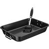 GSW 410472 - Teglia da Forno e per sformati con Paletta Acciaio al Carbonio - Teglia da Forno e per sformati 40 x 28,5 x 7,0 cm - con spatola, Acciaio, Nero, 40,5 x 28,5 x 7,0 cm, 2 unità