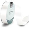 Vaessen Creative Nastro di Raso Bianco - Nastro Colorati 20 m x 25 mm per il Fai-da-te - Decorazioni Matrimonio - per Regali e Segnalibri