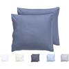 Todocama - Set di 2 federe per cuscino, in microfibra extra morbidi, ipoallergenica, Set di 2 - 50x50 cm Blu Grigio