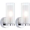 Paulmann 71076 Applique Selection Bathroom Luena IP44 E14 230 V max 20W dimmerabile cromo, vetro, luce da bagno a una fiamma (Confezione da 2)