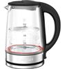 Cuisinart bollitore in vetro da 1,5 L con ebollizione rapida 3 kW, superficie fredda al tatto, senza BPA, beccuccio antigoccia, base girevole 360°, spegnimento automatico. con indicatore per una tazza