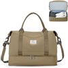 HPLQQ Borsone da Viaggio Donna Bagaglio a Mano Ryanair 40x30x20, Borsa Sportiva Borsone da Palestra con Scomparto per le Scarpe, Borsa da Weekend, Ospedale Parto, Danza,A08-Cachi