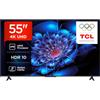 TCL 55P6K TV LED Direct da 55, TV HDR 4K, Smart TV con tecnologia Google TV (Dolby Audio, Motion Clarity, compatibile con Google Assistant e Alexa)